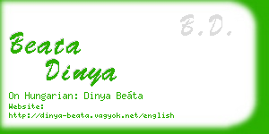 beata dinya business card